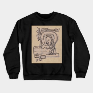 Abstract man smoking a cigarrette illustration Crewneck Sweatshirt